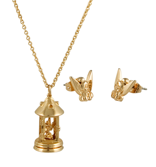 Disney Couture Tinkerbell Lantern Necklace and Earrings Set