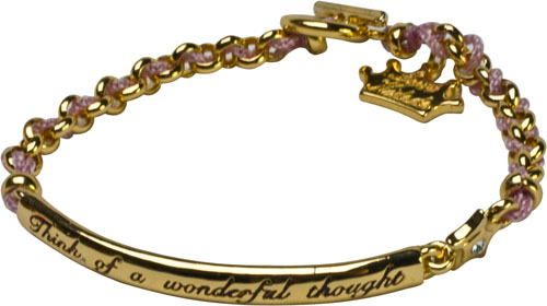 Disney Couture Tinkerbell Woven Silk and Gold Wonderful Thought Bracelet