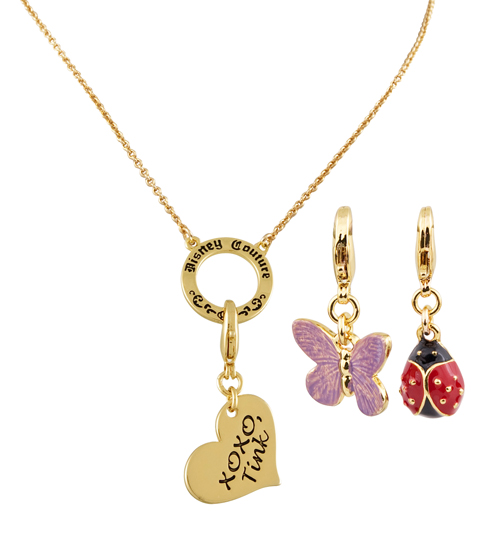 Tinkerbell XOXO Charm Necklace Gift Set from