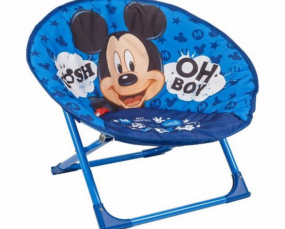 Disney Design Mickey Mouse Moon Chair with Material, 50 x 50 x 46 cm, Blue