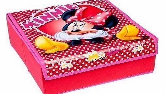 Disney  CHILDRENS TOY STATIONERY STORAGE PENCIL STATIONARY BOX FOLDING CASE LID (Disney Minnie Mouse)