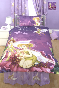 disney Fairies Duvet Cover Set and 66in x 54in Curtain Set