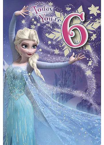 Disney Frozen Birthday Card - 6 Years