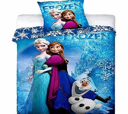 Disney Frozen  SNOWFLAKES SINGLE PANEL DUVET SET QUILT COVER BEDDING ANNA ELSA OLAF