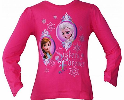 Girls Disney Frozen Anna Elsa T Shirt / Tee / Top (3 Years, Fuschia)