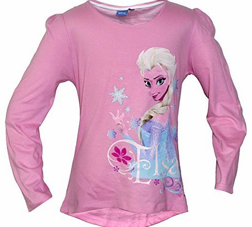 Girls Disney Frozen Anna Elsa T Shirt / Tee / Top (3 Years, Pink)