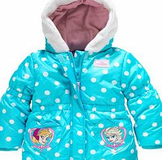 Disney Frozen Girls Fur Trim Puffer Coat - 7-8