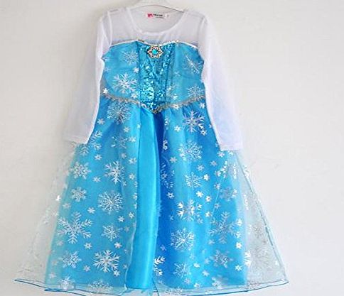 FROZEN QUEEN ELSA STYLE GIRLS PRINCESS FANCY DRESS COSTUME (3-4 YEARS)
