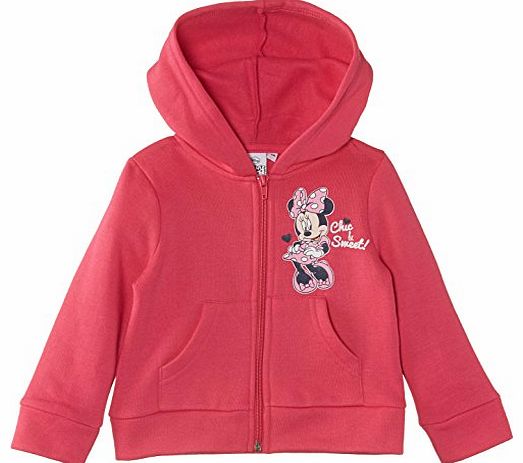 Girls Minnie Mouse Zip Front Hoodie, Fuchsia, 3 Years