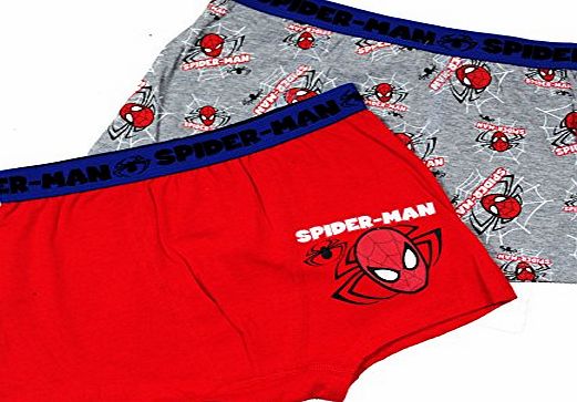 Disney KIDS GIRL BOYS 2 PACK UNDERWEAR BOXER SHORTS FROZEN SPIDERMAN TMNT HELLO KITTY (4/5, Spiderman (red))