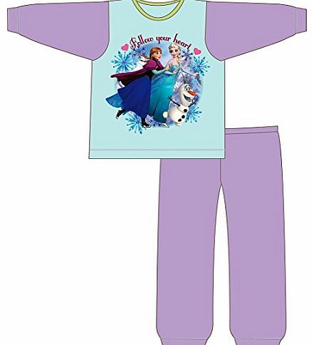 Kids Girls Toddlers Official Disney Frozen Queen Elsa Anna Pyjamas Childrens 2 Piece Set Pjs Long Sleeves 100% Cotton Size 12-18 Months