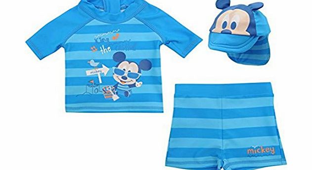 Disney Kids Three Piece Swim Set Baby Boys Swimwear Beachwear Mickey 3-6 Mnth