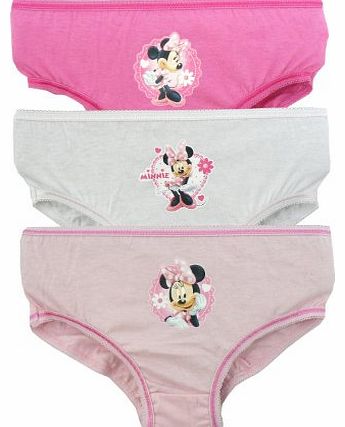 Minnie Mouse 3 Girls Pants / Knickers - Pink - 5-6 Years