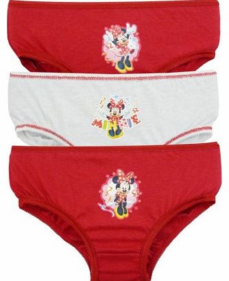 Minnie Mouse 3 Girls Pants / Knickers - Red - 2-3 Years