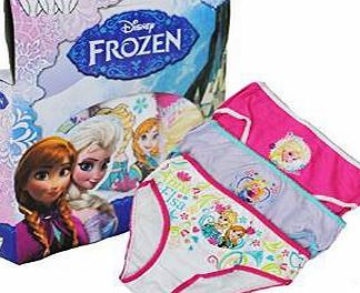 Disney Official Disney Frozen Girls Brief Set Sisters Anna Elsa Girls Innerwear Kids Underwear Light Blue/Pink/Purple 2-8 Years