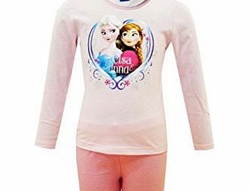 Official Disney Frozen Girls Pyjama Sisters Anna Elsa Long Sleeve Pyjamas Sleepwear Kids Nightwear (Snow Queen - Blue/Light Purple) 5 Years