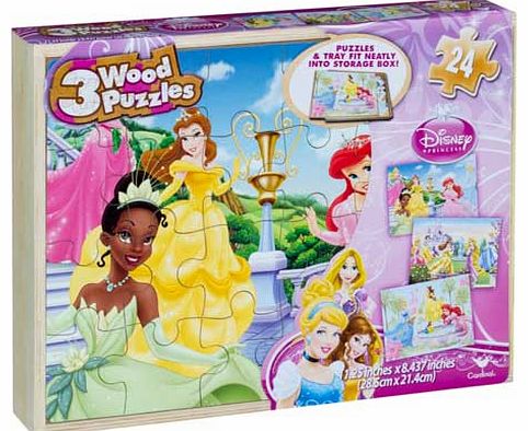Princess 3 Wooden Puzzles in a Box