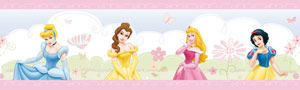 disney Princess and#39;Castleand39; 6 inch Wall Border (5 metre roll)