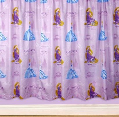 Disney Princess Character World 72-inch Disney Princess Sparkle Curtains, Multi-Color