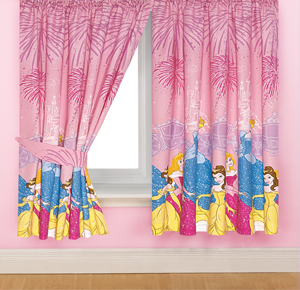 disney Princess `handelier`66 inch x 54 inch Curtains