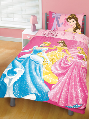 Disney Princess Reversible `handelier`Single Duvet Cover Set