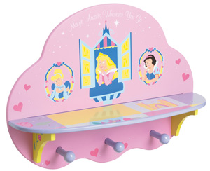 disney Princess Shelf Unit with Coat Hooks