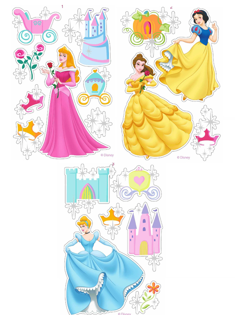 Disney Princess Wall Stickers Quick Sticks 36 Piece