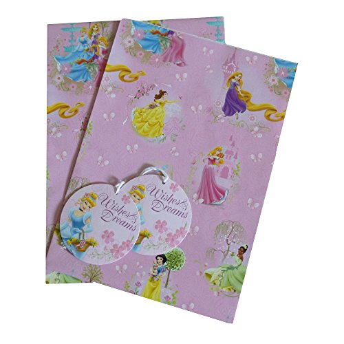 Disney Princess (Wishes and Dreams) Gift Paper / Wrapping Paper plus Tags (Disney wrapping paper)