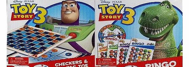Set Of 2 Disney Toy Story Board Games - Tic Tac Toe / Checkers And Bingo