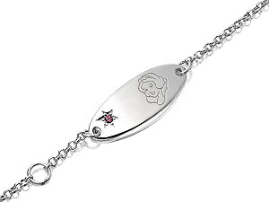 Snow White Sterling Silver Red Crystal