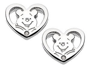 Sterling Silver Diamond Winnie The Pooh