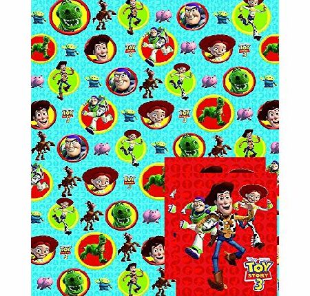 Disney Toy Story Three 2x Gift Wrap Sheets and 2x Gift Tags