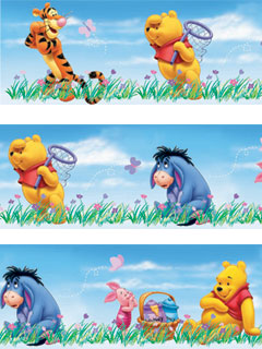 Disney Winnie the Pooh Winnie the Pooh Border `eautiful Day`Design Self Adhesive