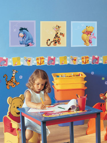 Winnie the Pooh Wall Stickers Art Squares 3 large pieces