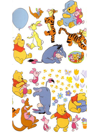 Disney Winnie the Pooh Winnie the Pooh Wall Stickers Stikarounds 46 pieces