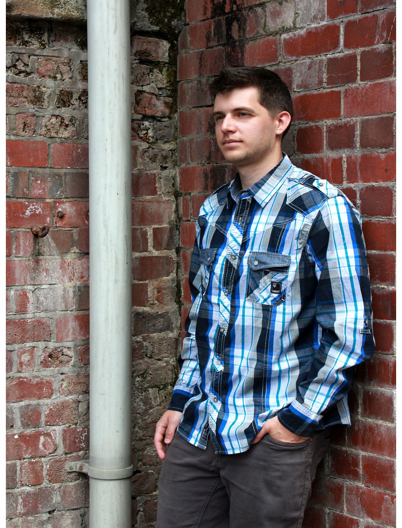 Mens Long Sleeved Check Shirt