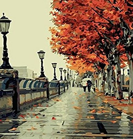 DIY Painting Romantic love Autumn landscape-DIY Painting By Numbers kit Digital Oil Painting On Canvas Unique Gifts 16x20 inch Frameless