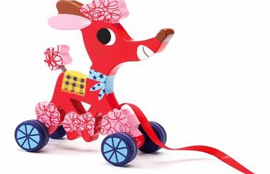 Djeco Frizzy pull dog Red `One size