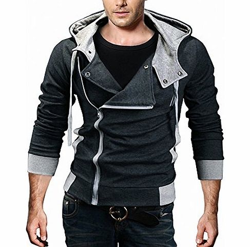 DJT Mens Boys Cartoon Character Premium Costume Slim T shirt Sweatshirt Jumper Pullover Jacket Black Grey Size S
