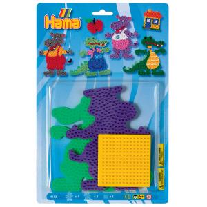 DKL Hama Beads Hippo Small Square And Crocodile Pegboard Blister Pack