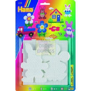 Hama Beads Pegboard Rabbit Flower Square Midi Beads
