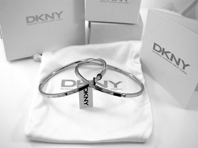 DKNY - Set Of Two Silver Steel Bangles -