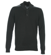 DKNY Black 2-Button Fastening Sweater
