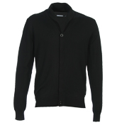 DKNY Black Shawl Collar Button Fastening Cardigan