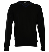 DKNY Black V-Neck Sweater