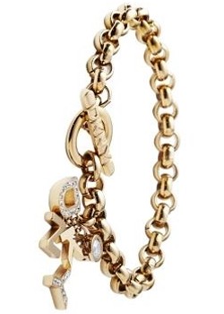 DKNY Gold Plated Logo Bauble Bracelet NJ1625040