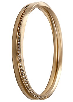 DKNY Gold Plated Twisted, Double Loop Bangle