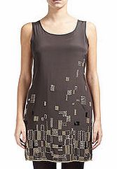 DKNY Grey beaded dress