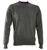 DKNY Grey V-Neck Sweater