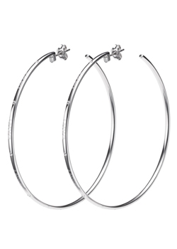 DKNY Circles Steel and Cubic Zirconia Earrings